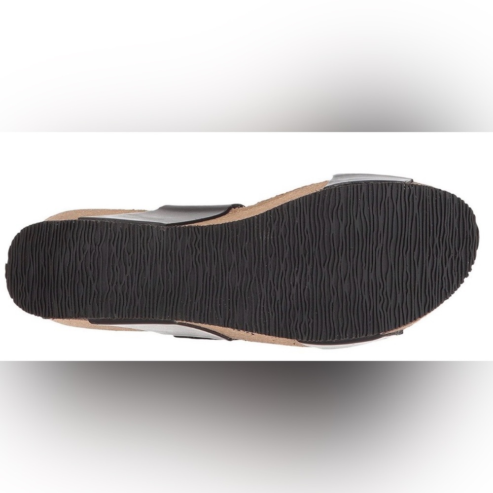 Eric Michael Black Leather Cork Wedge Sandals | Made in Portugal EU 39/ US 8-8.5 - Picture 7 of 8